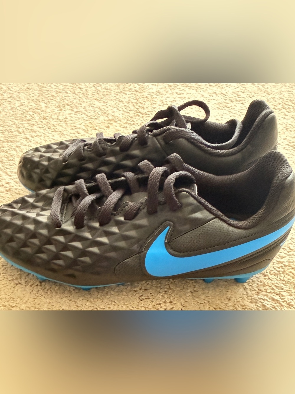 Nike Kids Black and Blue Soccer Sneakers size 1